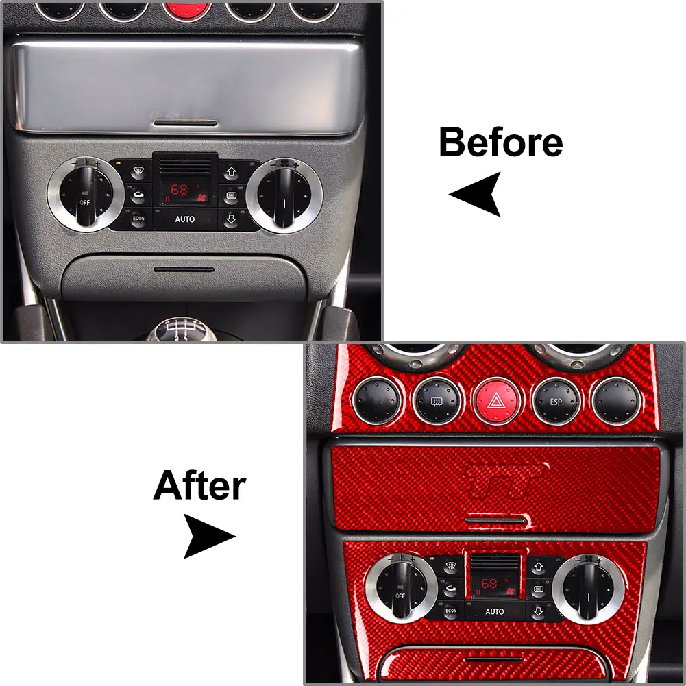 6Pcs Car Interior Center Console Panel Cover Trim Kit For Audi TT 8N 2001 2002 2003 2004 2005 2006