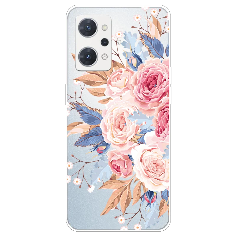 For Oppo Reno 7A 9A Case Transparent Soft TPU Silicon Phone Cover For Oppo Reno7 A Reno9 A Reno9A CPH2353 Clear Flowers New Capa