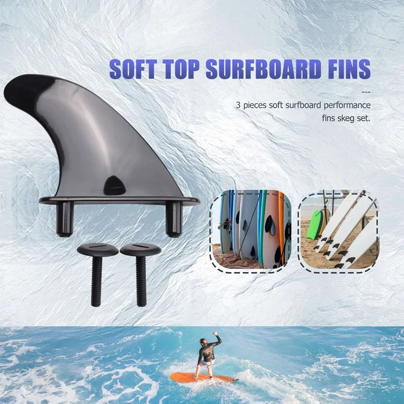 3Pcs Soft Top Surfboard Fins Sets For Softboard Paddle Board Surf Boards Accessories