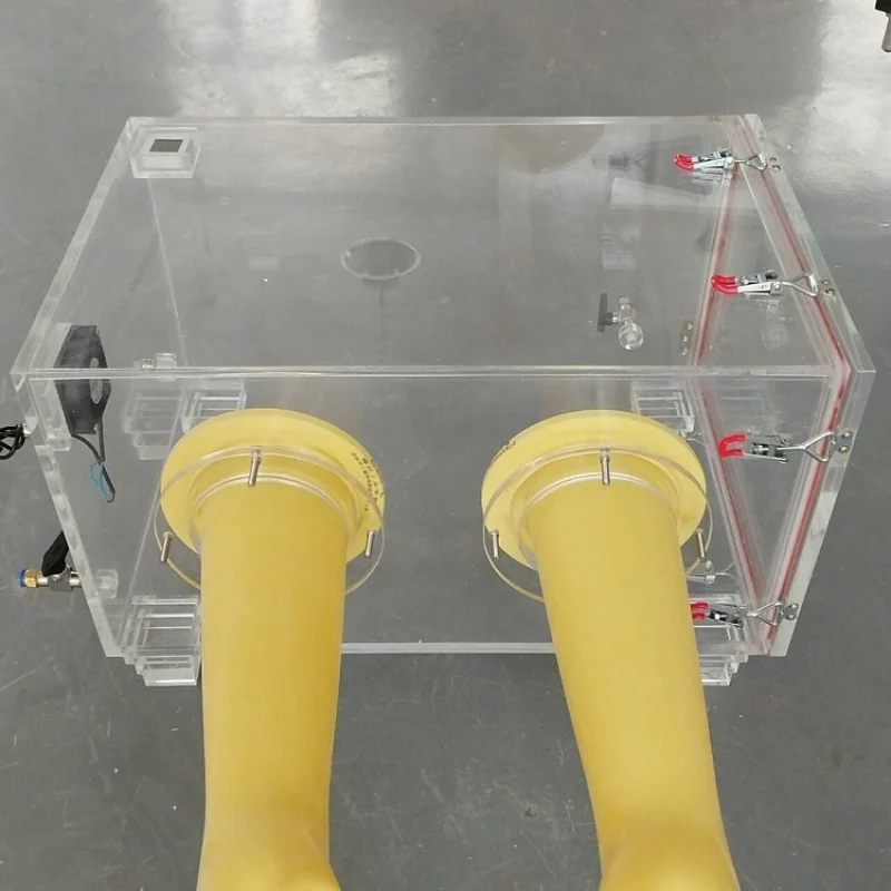 Caixa de luvas de proteção contra radiação de raios beta