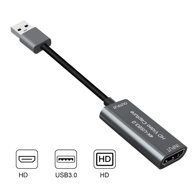 การ์ดจับภาพวิดีโอ USB3.0 เครื่องบันทึกวิดีโอการได้ยินที่รวดเร็ว 4K60hz สำหรับการสตรีมสด