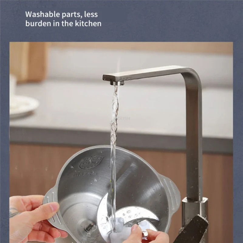 Электрическая мясорубка из нержавеющей стали, 3 л, блендеры, многофункциональная овощерезка, слайсер, бытовая мясорубка, вилка европейского стандарта