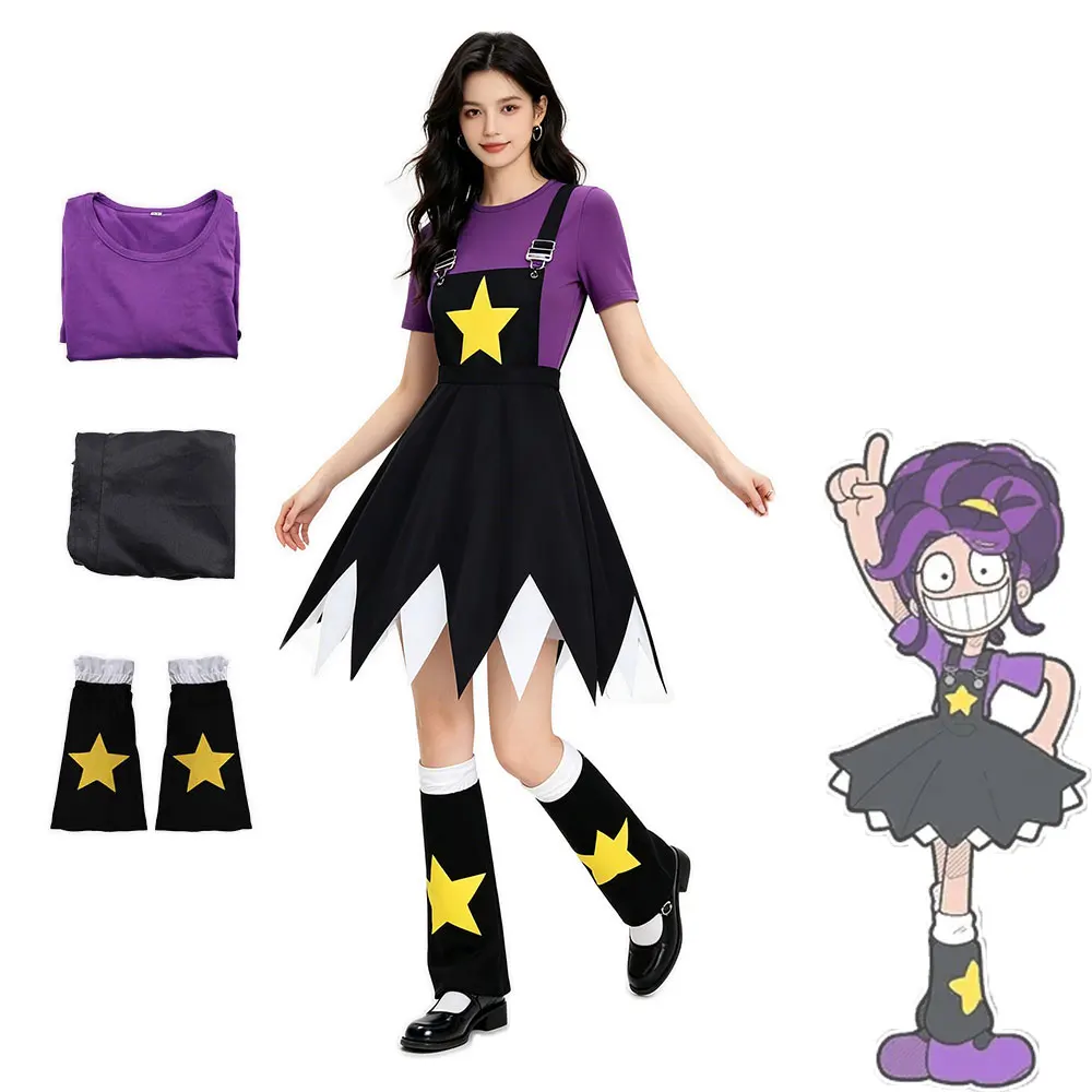 

New Game Poppy Cos Lily Cosplay Costume Overall Dress Socks Lily Lovebraids Outfit Uniform Halloween Carnival Playtime Full Set