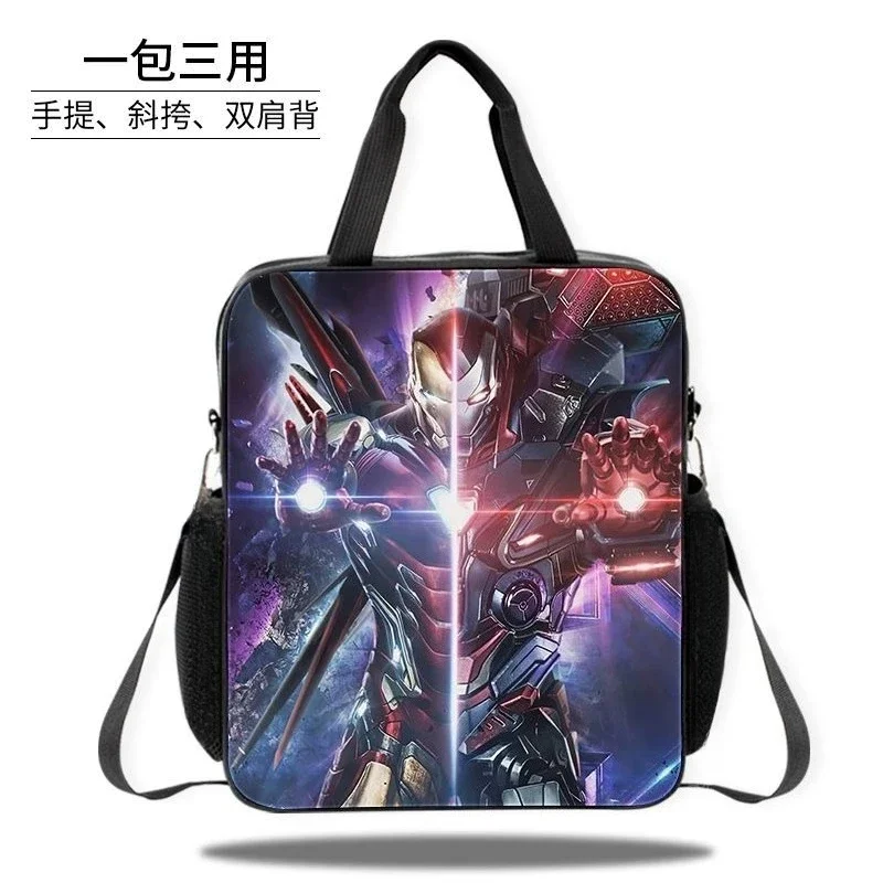 Marvel Iron Man hand-held tutoring bag for primary and secondary school students zipper crossbody bag children's school bag
