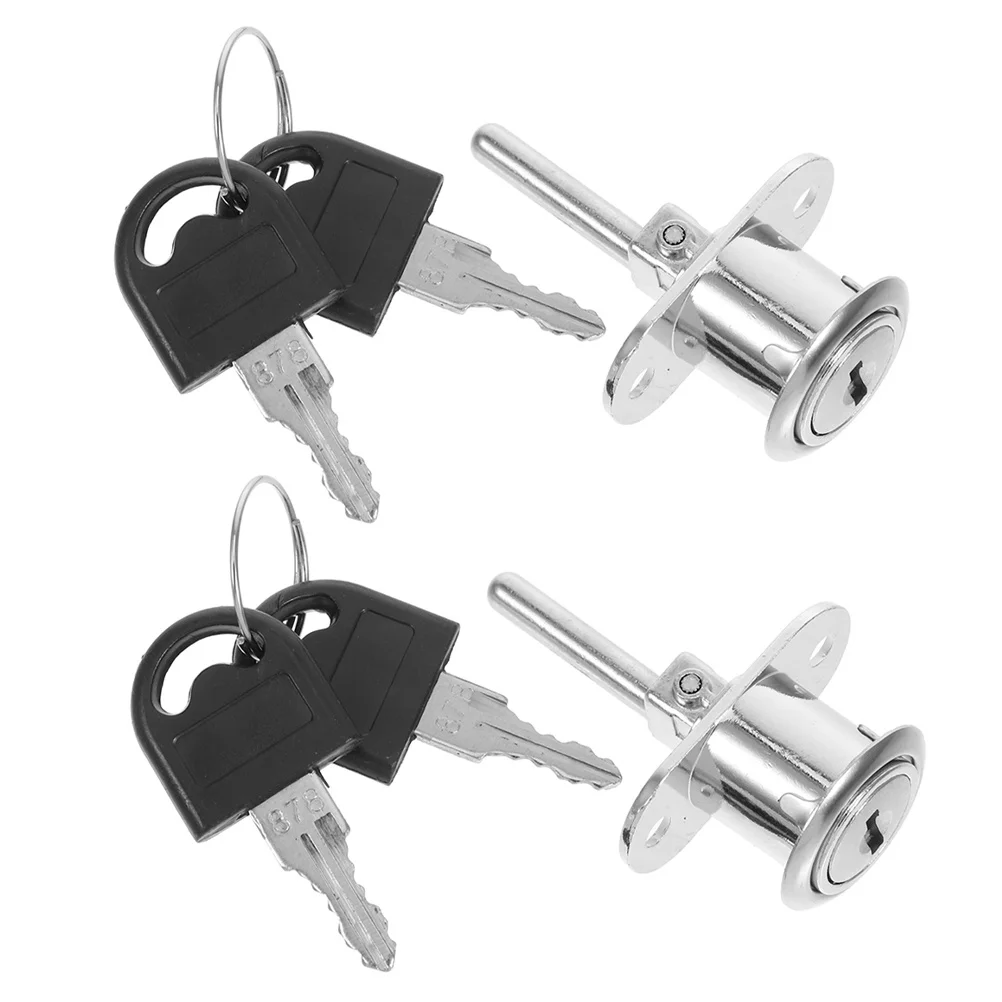 

2Pcs Drawer Lock Set for Office Table Cabinet Lock with Keys Desk Storage Unit Security Enhanced Locking Mechanism Concealed
