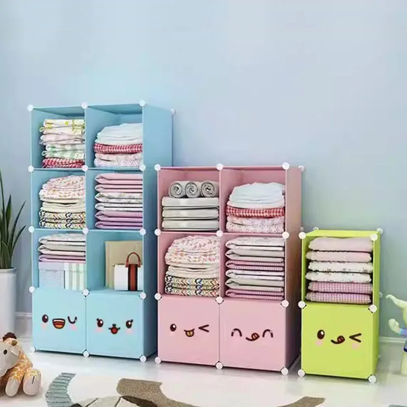 

Bedroom Clothes Wardrobe Storage Organizer Partitions Plastic Cabinet Open Display Wardrobe Modern Guarda Roupa Home Furniture