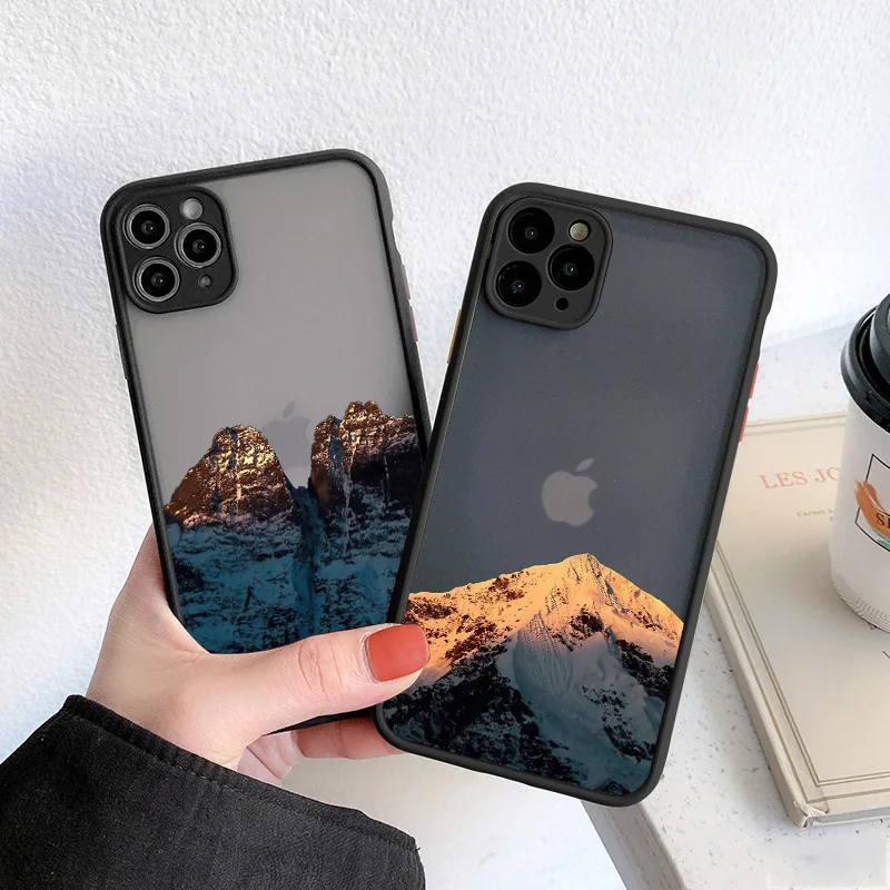 حافظة لهاتف آيفون 7 8 Plus SE2 X XR XS MAX 12 13 14 15 mini 11 Pro Max أغطية خلفية غير لامعة مقاومة للصدمات Fundas