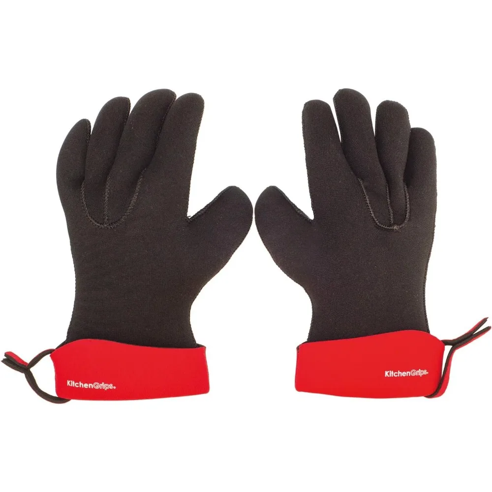 Red and Black Flexible Chef Gloves Set of Two Small