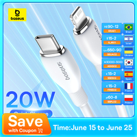 Baseus TPE 20W USB C Cable For IPhone 14 13 12 11 Pro Max XS Fast Charging Cable Type C To Lighting Date Wire For iPad Macbook