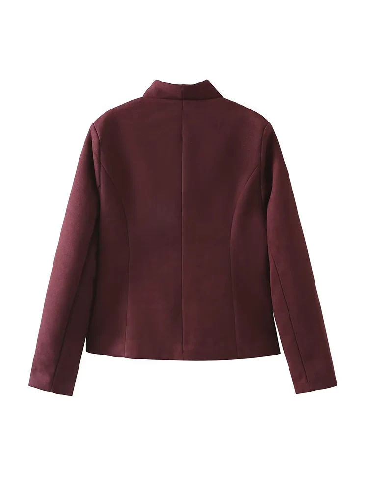 Nuova giacca alla moda da donna in stile europeo, versatile ed elegante, con colletto rialzato e maniche lunghe slim fit.