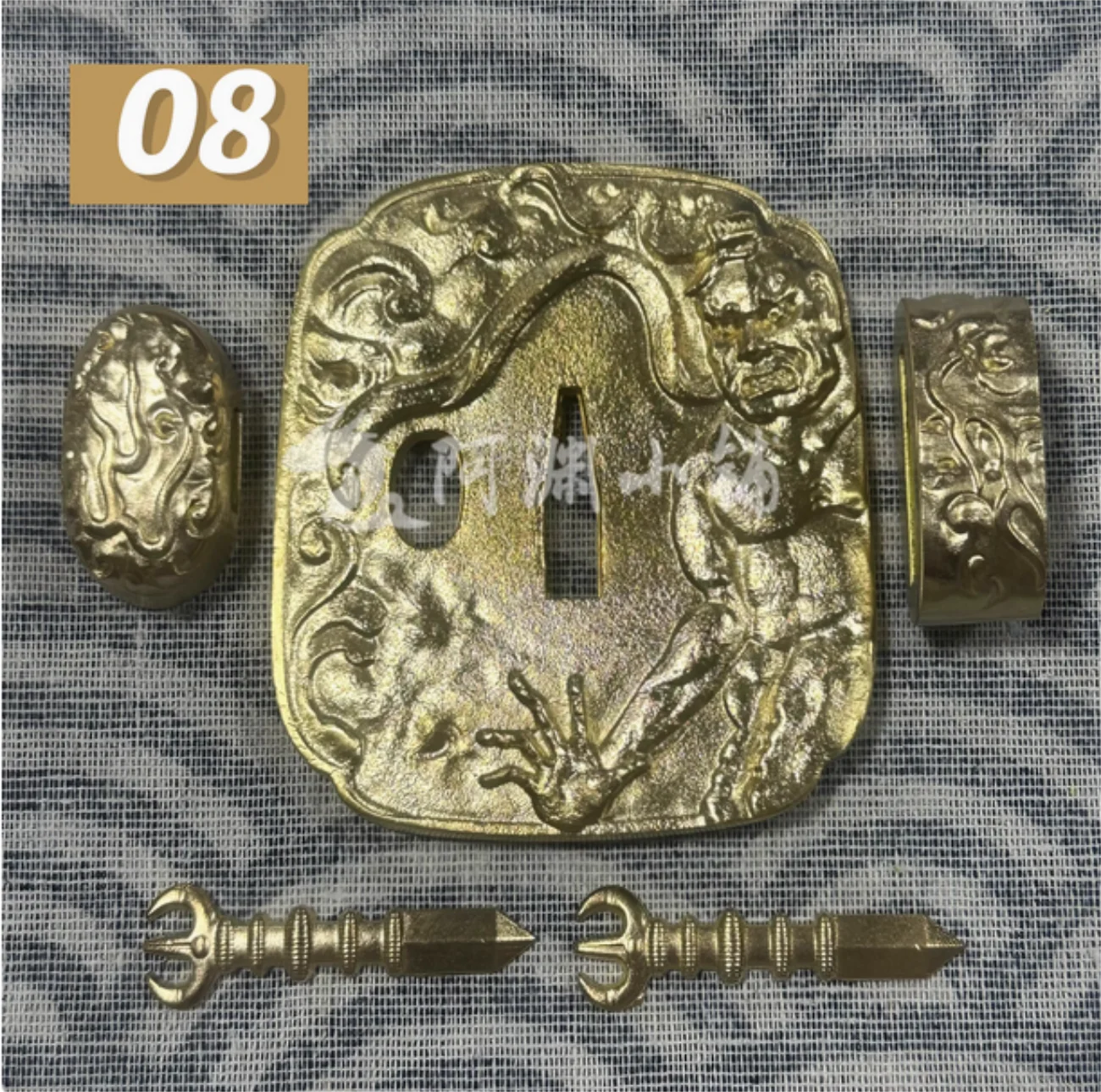 Juego de accesorios de espada Musashi Katana de latón brillante de 77 mm para espada japonesa Samurai Katana Tachi Wakizashi