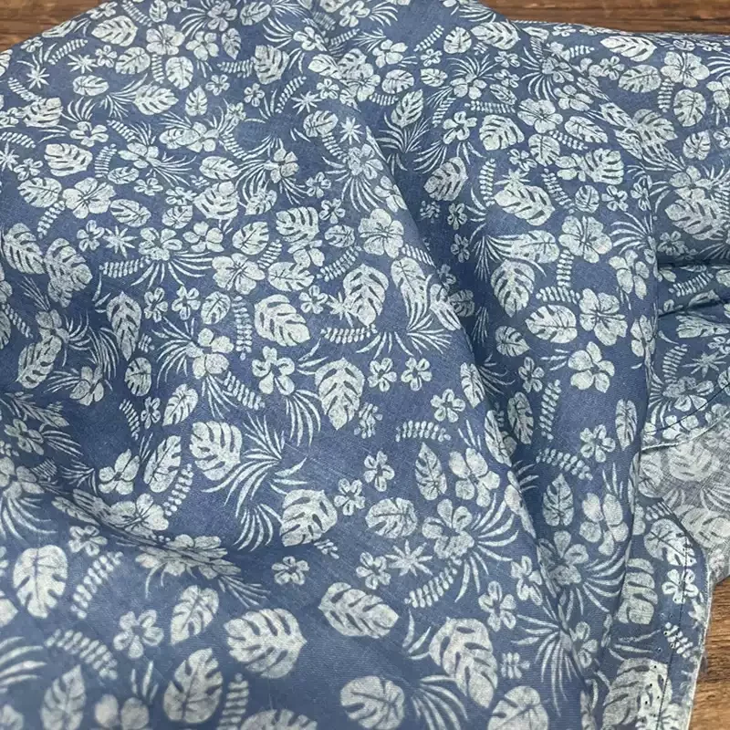 

Blue pure ramie printed fabric, used for making high-end summer clothing fabrics.