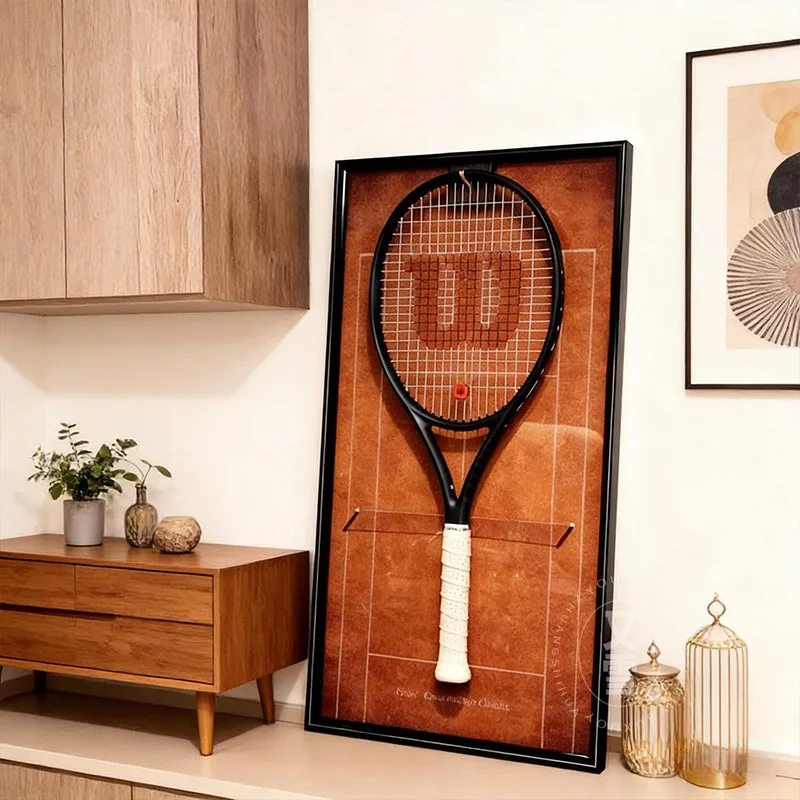 Grand Slam Tennis Racket Display Frame Wall Mount Tennis Racket Storage Decorative Photo Frame Tennis Racket Holder