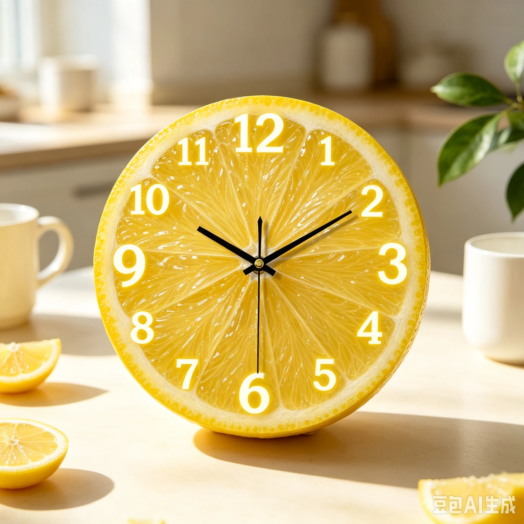 Wall Clock Room Decorations Wood Lemon Slice Wall Clock 30cm Round Fruit Shape Home Wall Hanging Art House Interior Display