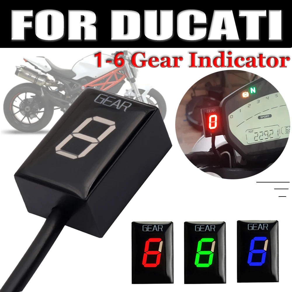 Motorcycle Ecu Direct Mount 1-6 Speed Gear Display Indicator For Ducati Monster 796 Corse Stripe 1100 EVO Diesel Desmosedici RR