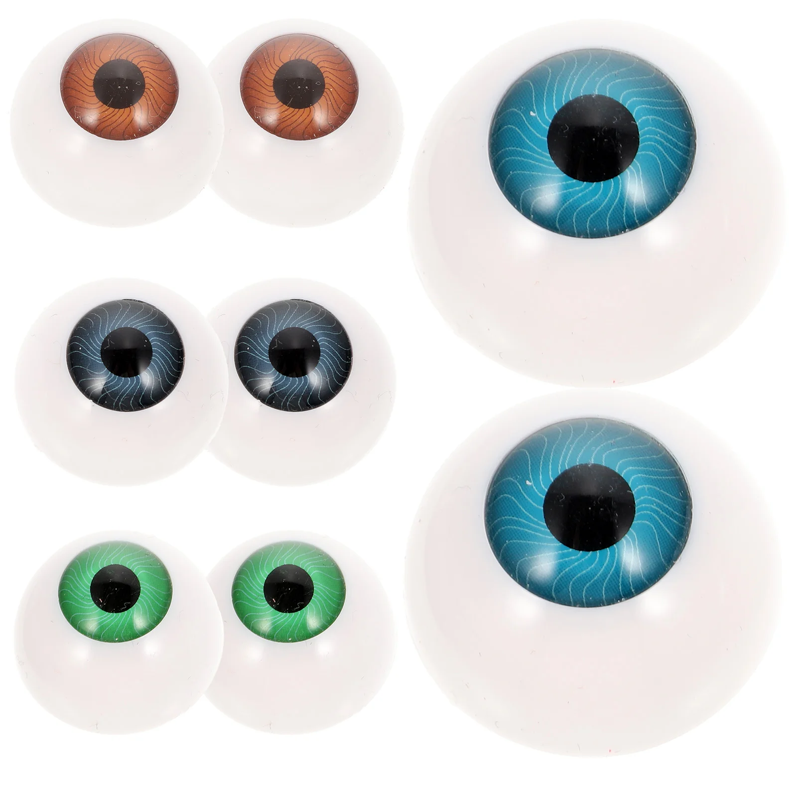 8 Pcs Eyes DIY Eyeballs Fake Shine Halloween Hollow Plastic Accessory Toys