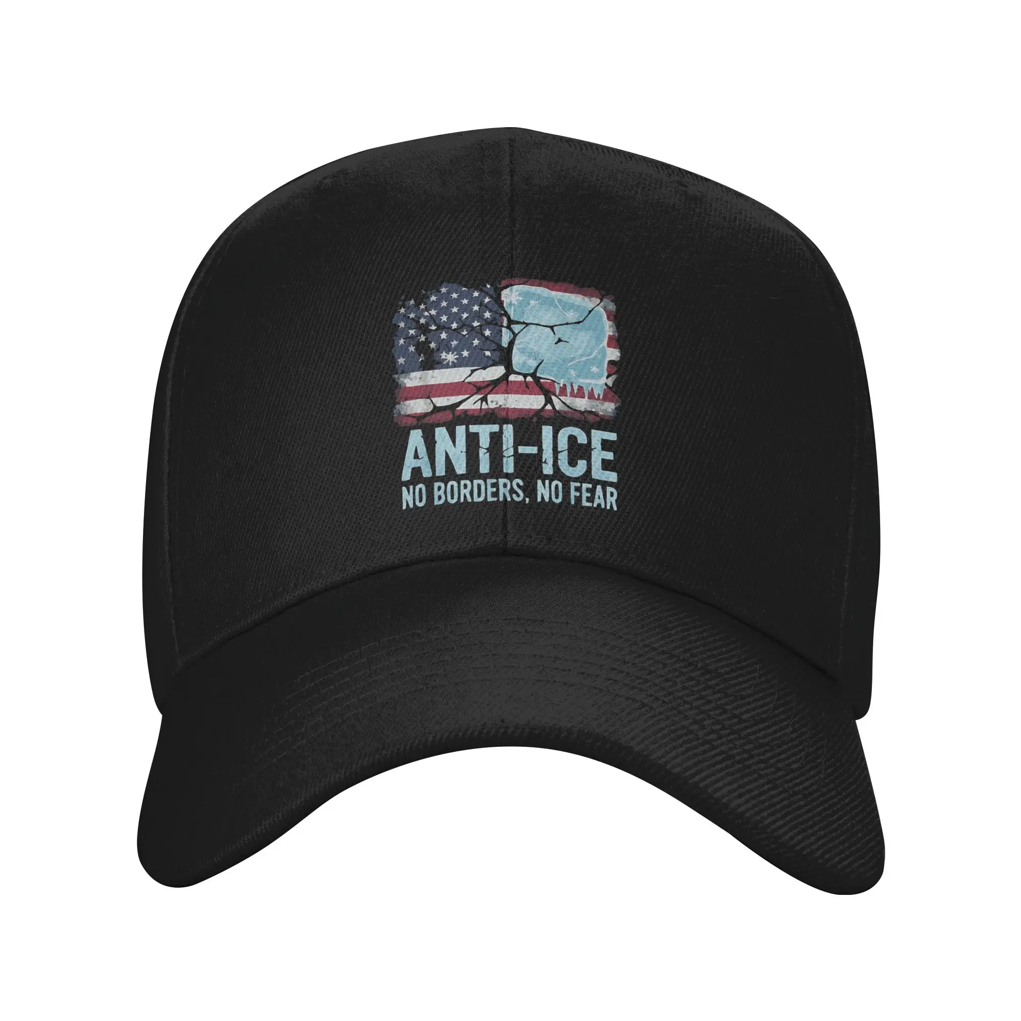 New Arrival Anti-Ice Protest  Frozen US Flag NO Borders No Fear  Golf Cap Unisex Style Trucker Hat  Formal Golf Gift Sun Caps