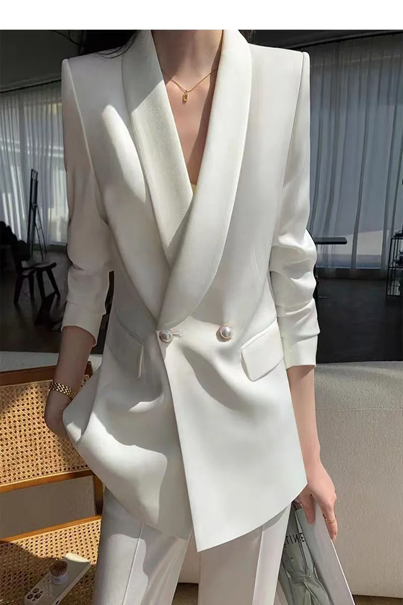 Autumn suit women\'s new two-piece suit fashionable temperament professional senior sense casual white suit women suit