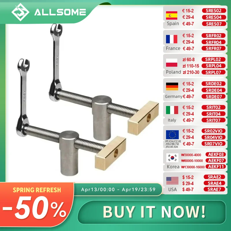 

19/20mm Bench Dog Clamp 3/4 Inch Dog Hole Clamp Woodworking Adjustable Workbench Stop Stainless Steel Brass