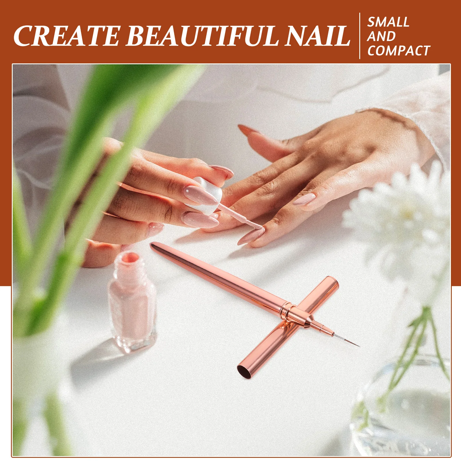 

3pcs Art Liner Pens Fine Tip Brush For Design Portable Small Size Nail Drawing Tool Nail Painting Supplies Copper