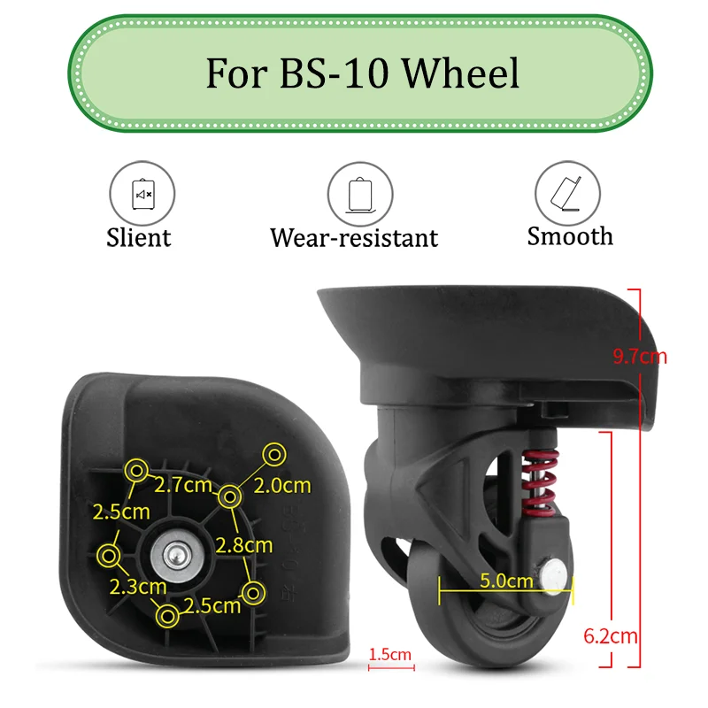 

For BS-10 Universal Wheel Replace The Luggage with Quiet Wear-resistant Push-pull Smooth Shock Absorption Replacement Accessory