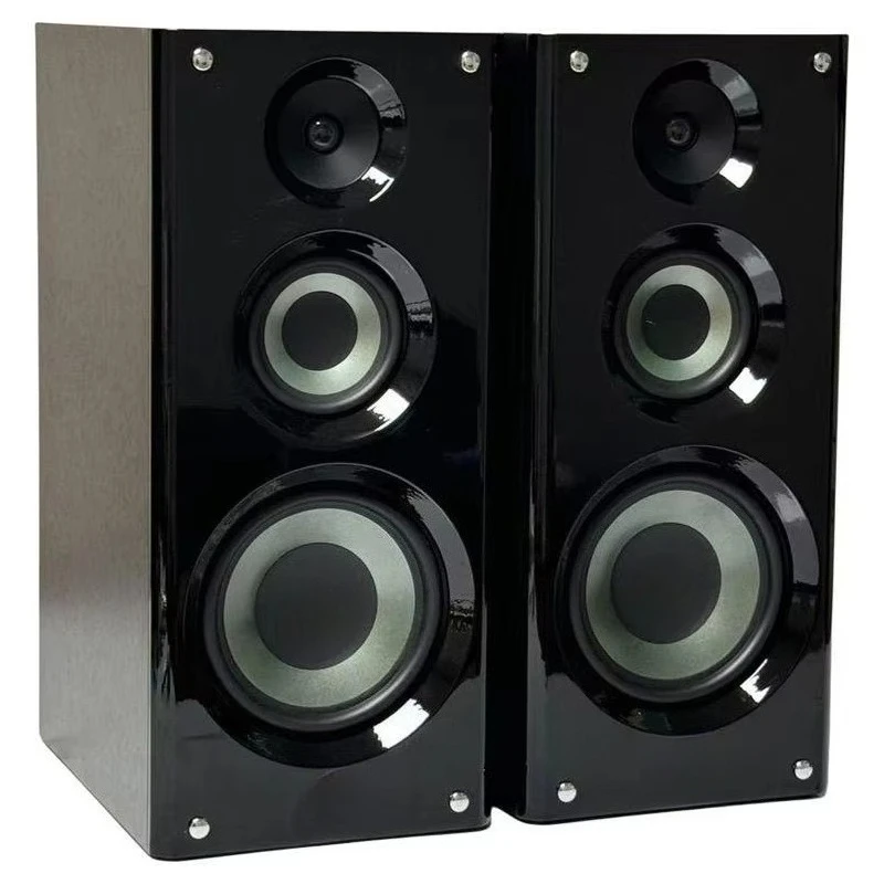 No. 8 8-Inch Three-Way Bookshelf Speakers with Deepened Cabinet Lacquered Design 80W-300W Output Power Powerful Bass