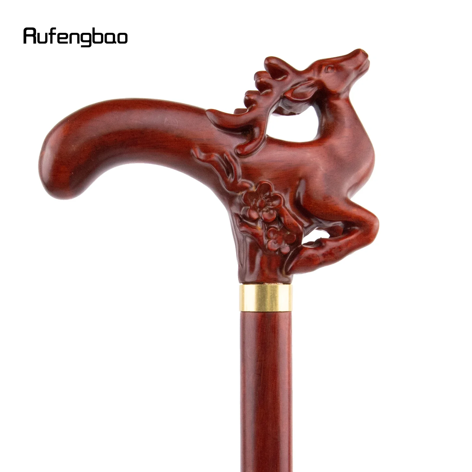 البني الغزلان خشبية واحدة مشتركة موضة عصا للمشي الزخرفية Cospaly قصب هالوين الصولجان العكاز عصا Crosier 95 سنتيمتر