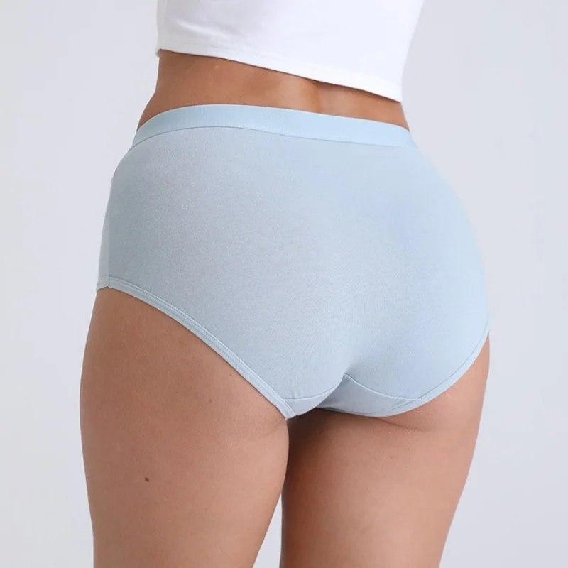 5Pcs/Set Women Cotton Panties High Waist Tummy Control Panties Solid Color Underwear Female Underpants Sexy Lingerie M-3XL