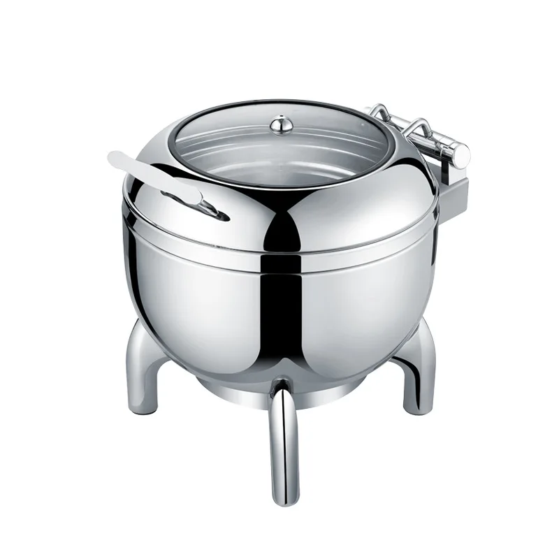 Stainless steel hydraulic buffet insulated soup stove 11L round visible Buffy stove Hotel buffet soup pot electric heating