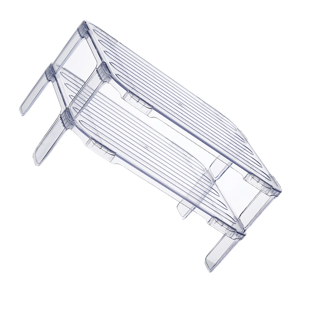 

2Pcs Foldable Prep Fridge Storage Rack Rack Multi purpose Stackable Fridge Shelf Clear Storage Solution