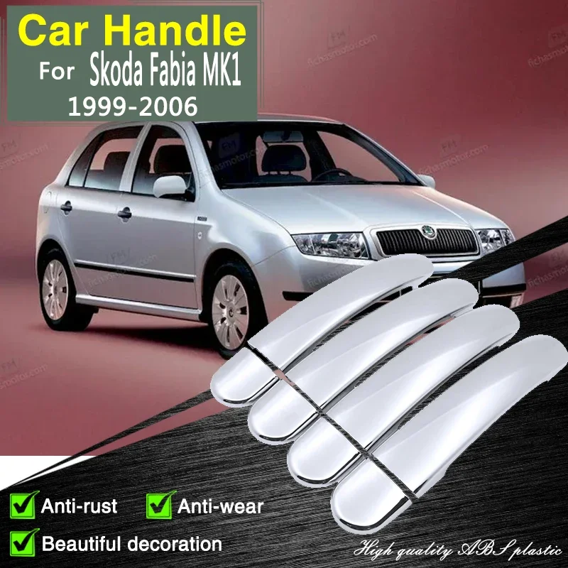 

Хромированная накладка на дверную ручку для Skoda Fabia MK1 1999 ~ 2006 6Y 6Y2 седан хэтчбек автомобильные аксессуары стикеры декоративная отделка