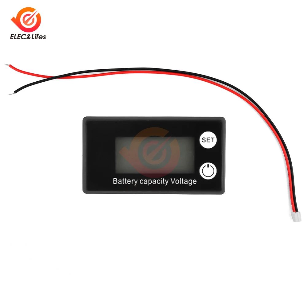 DC8-100V Battery Capacity Indicator LCD Digital Electricity Meter Lead-acid Lithium LiFe PO4 Voltage Tester for Car Motorcycle