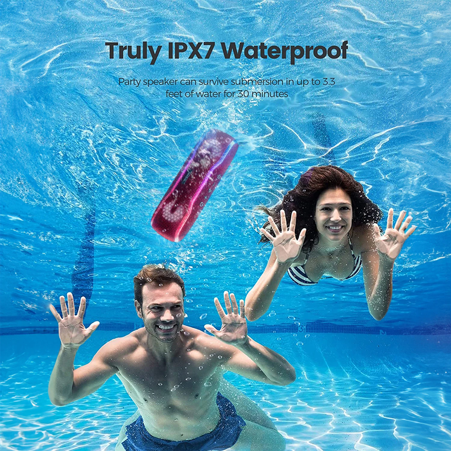 WISETIGER F10C سمّاعات بلوتوث لاسلكي IPX7 مكبر صوت مقاوم للماء صندوق الصوت في الهواء الطلق BT5.3 RGB ضوء ستيريو مكبر الصوت المحيطي