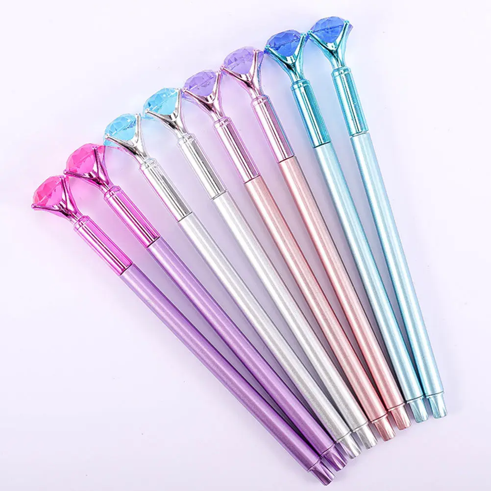 

5Pcs Black Refill Gel Pens Diamond Design Smooth Writing Stationery Pens for Student Portable Signing Diamond Design Pen