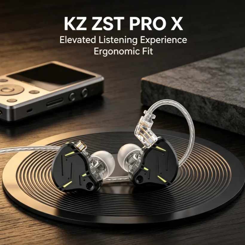 KZ ZST PRO X Hybrid DD BA IEM In-Ear-Monitore Kabelgebundene Ohrhörer Abnehmbares 0,78mm Versilbertes Kabel Gaming-Kopfhörer Mit Mikrofon HiFi-Stereo-Ohrhörer Für Telefon Laptop Tablet