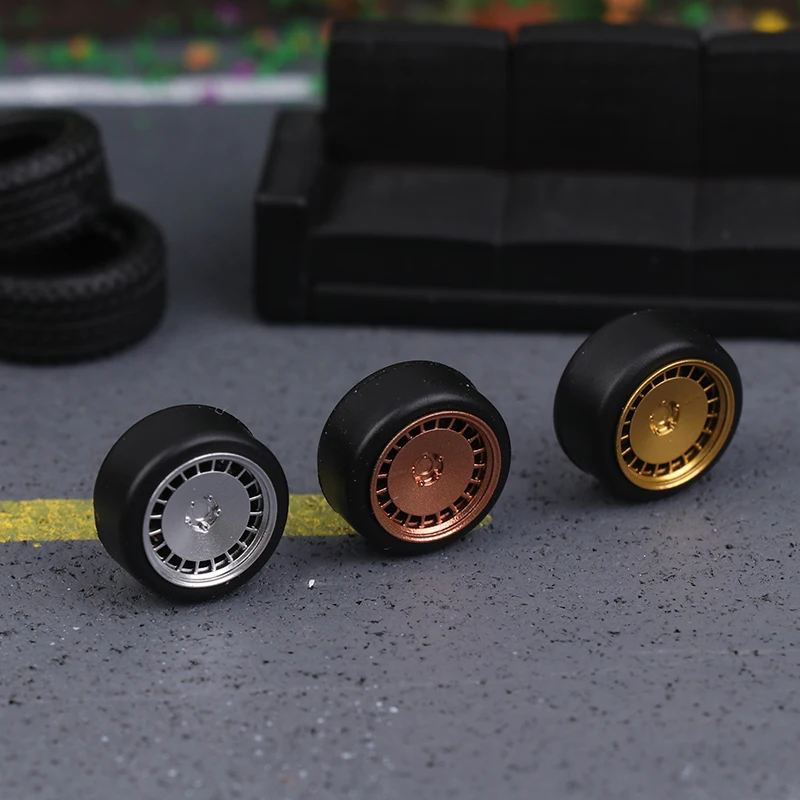 X-Scale 1/64 Model Car Modified Wheel Hub 9.8mm Dynamic Bearings Resin Wheels Rubber Tires Suitable for 1:64 Model Cars