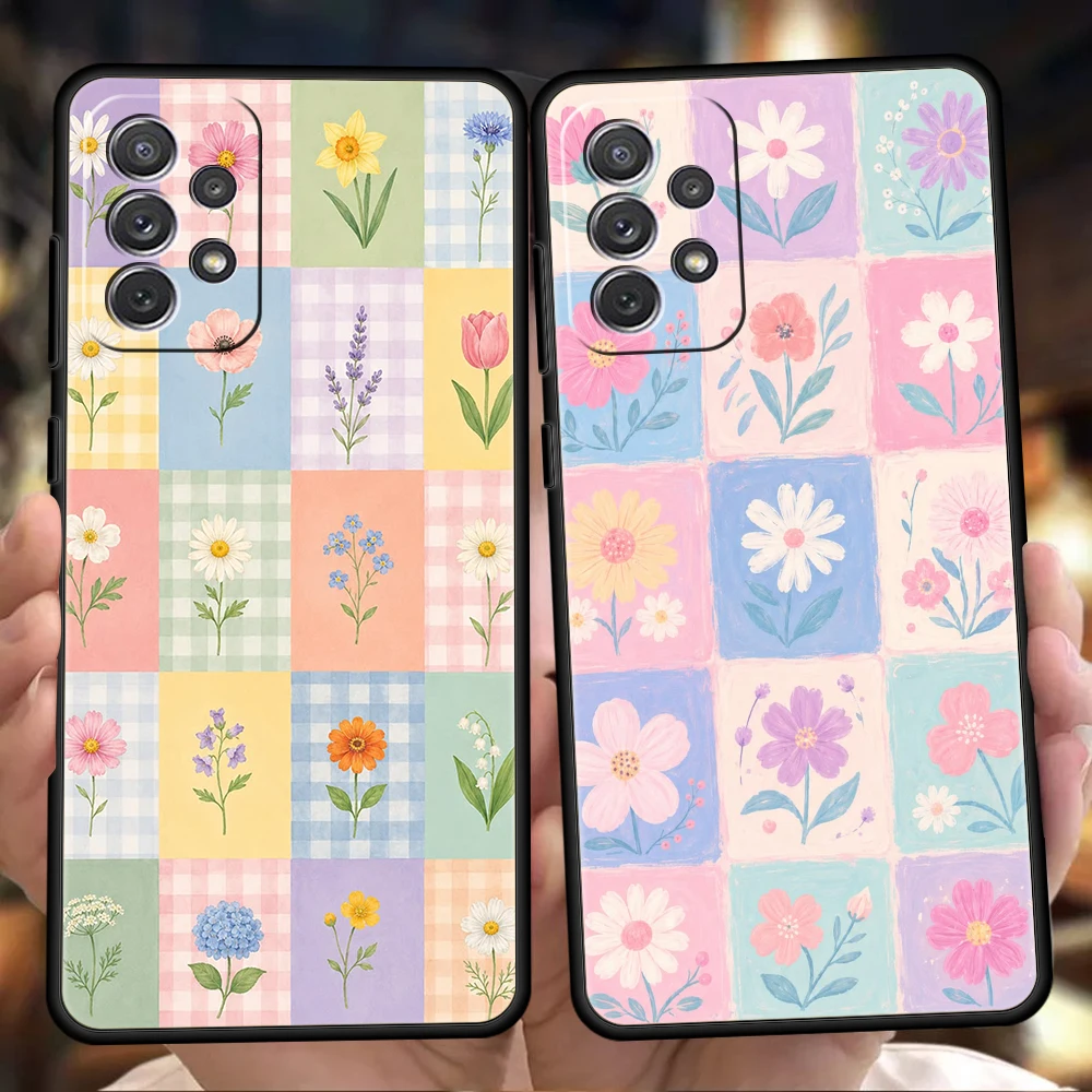 Phone Case for Samsung Galaxy A13 A15 A17 A22 A23 A25 A31 A32 A33 A35 A41 A51 A52 A55 Soft TPU Shell Collection Of Spring Flower