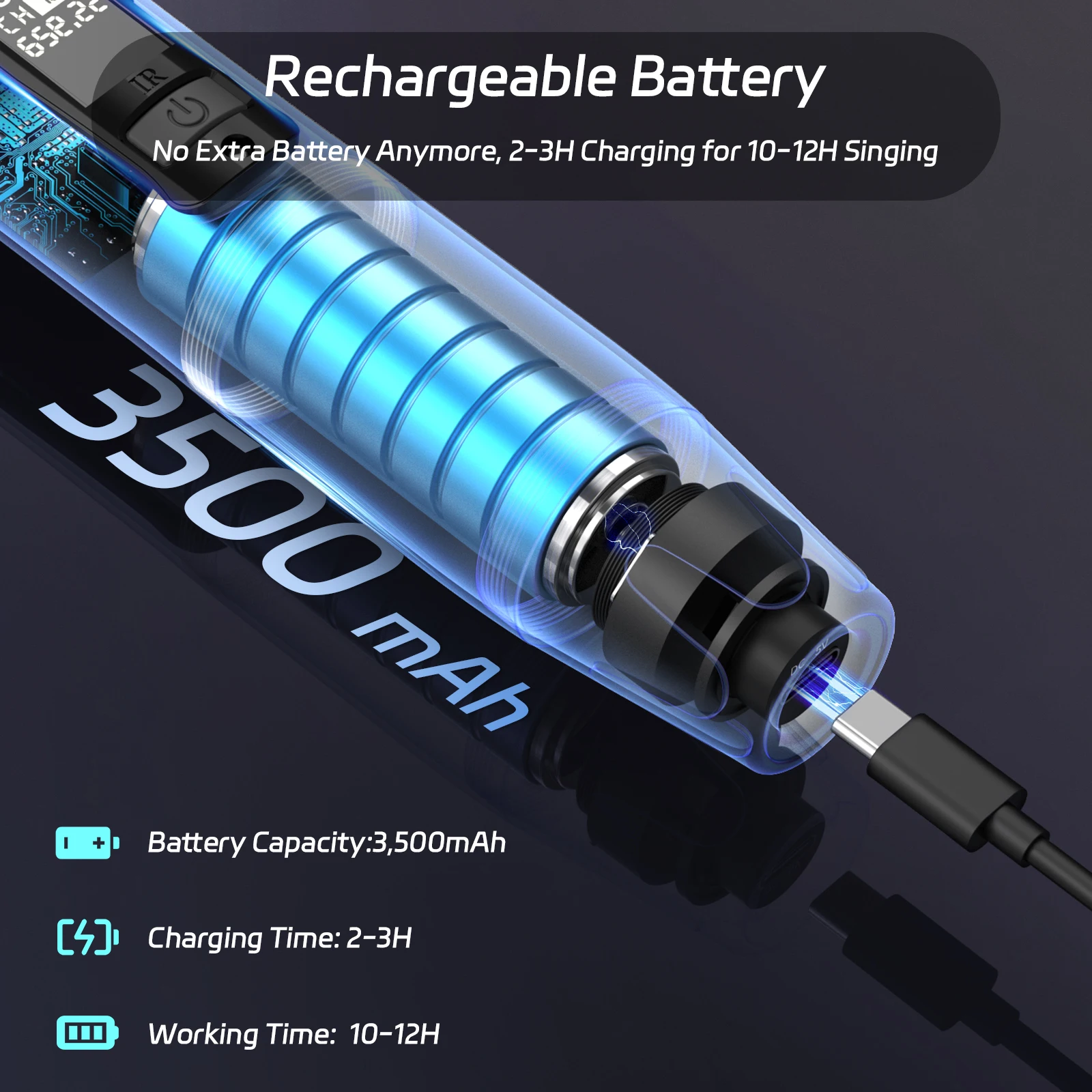 무선 마이크 듀얼 핸드셋 충전 수신기, KTV, 교회, 무대 공연을 위한 범위 HD 사운드 스마트 소음 제거 [S