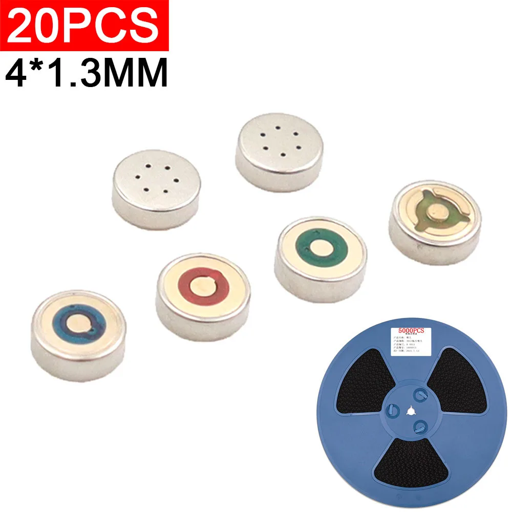 20pcs 4013 Microphone MIC Condenser Electret Microphone Pickup 4*1.3 SMD High Temperature Resistant Bind Tube Core