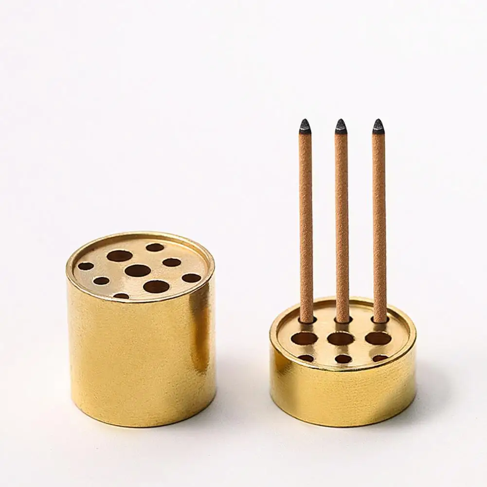 Decorative Mini Incense Holder Copper Heat-resistant Incense Base with 9 Hole Creative Sandalwood Incense Burner Home Decoration