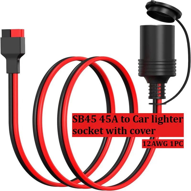Heavy-Duty SB45 To Car Cigarette Lighter Female Socket Cable High Current Power Adapter for Portable Outdoor Energy Storage RV