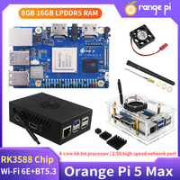 Orange Pi 5 Max 8GB 16GB RAM LPDDR5 Rockchip RK3588 Development Board M2 NVMe 2.5G LAN WiFi6E BT5.3 Case eMMC Module Optional