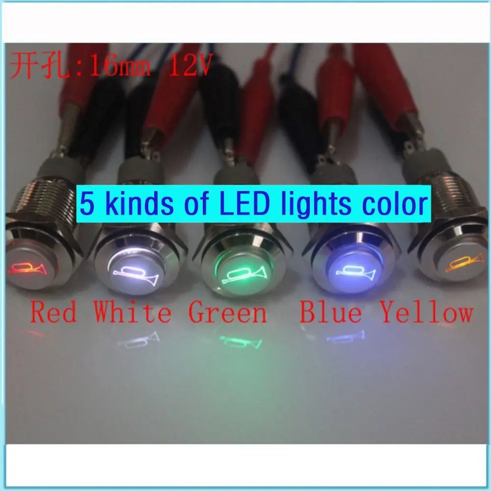 

Electronics Metal Aluminum 12V Car Latch LED Power Momentary Switch 16mm Push Button