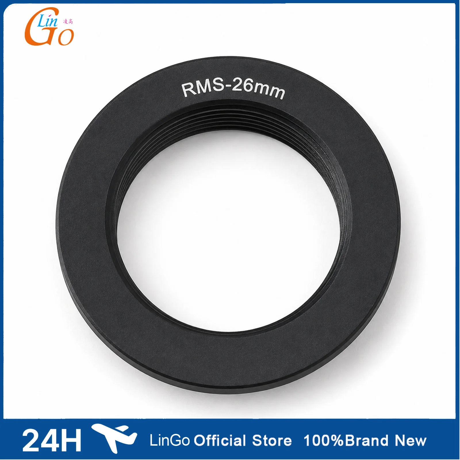 LinGo Thread Adapter Ring for RMS*0.75mm Internal Thread to 26mm*0.75mm External Thread for Microscope Objective Lens Camera