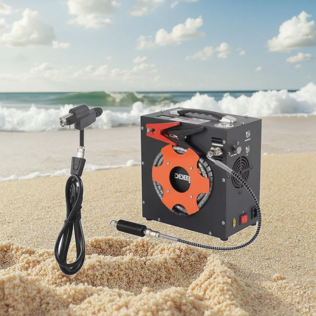 12V/110V/220V In Acciaio Inox di Alluminio Pompa per Pneumatici per Auto Portatile Bombola per Immersioni Subacquee Gonfiatore Gonfiaggio Veloce SUV Viaggi