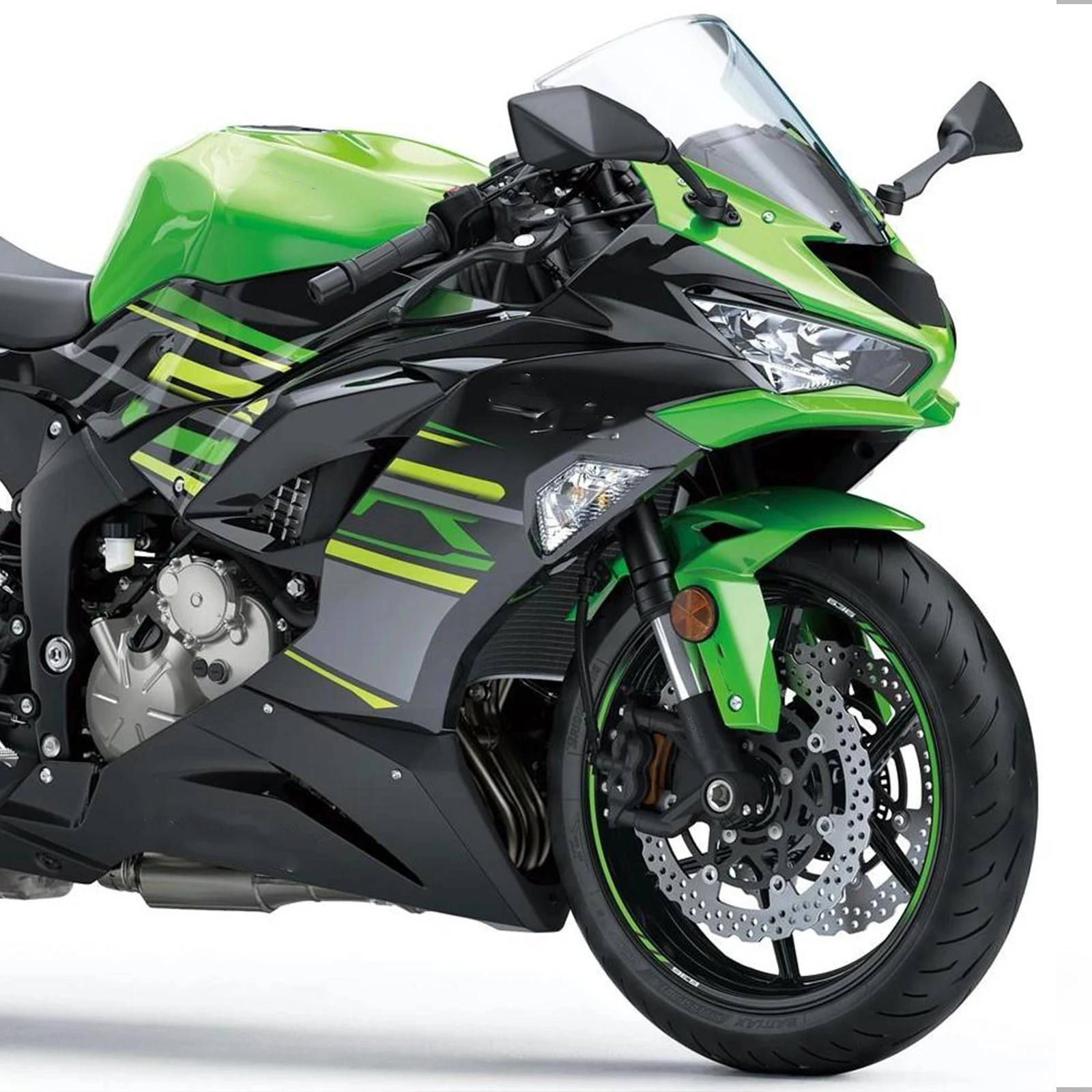 Motorcycle Front Fender For Kawasaki Mudguard 636 ZX-6R 2019-2025 ABS Carbon Fiber Pattern Fender Fairing Rocker cover 2