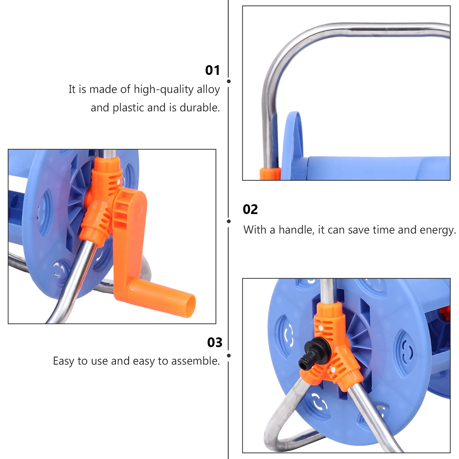 

Катушка для садового шланга, 20-метровая сверхмощная стойка для хранения проводов водопроводных труб, прочный вращающийся держатель шланга, водяная катушка