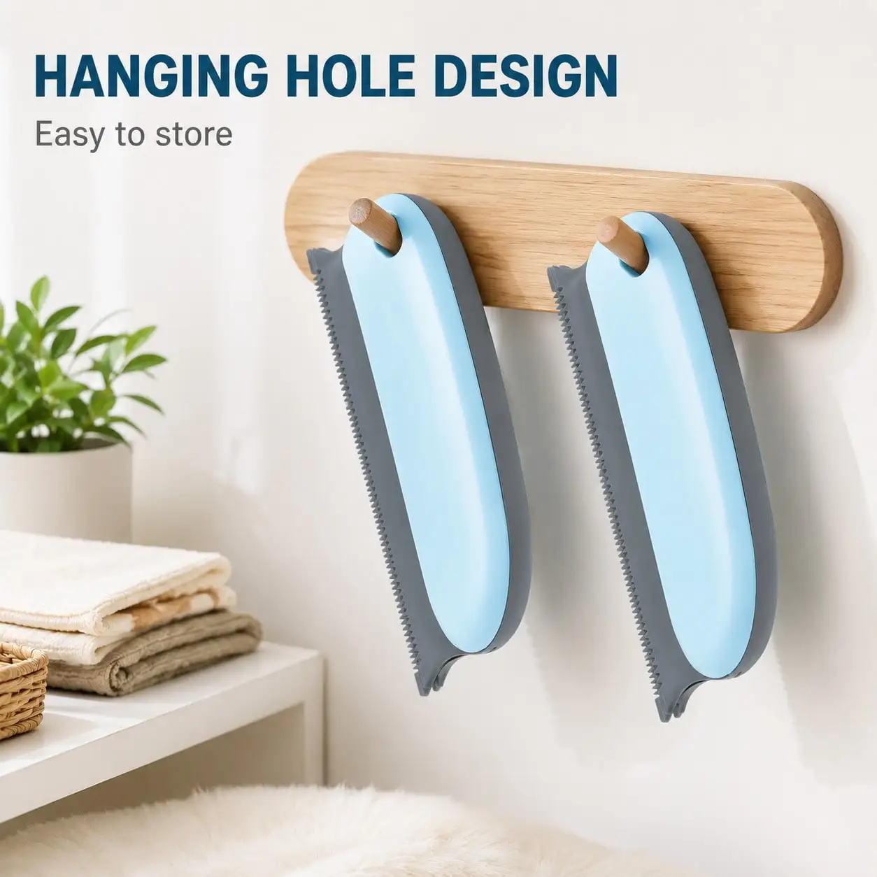 2pcs Pet Hair Remover Brush, Pet Hair Detailer With Handle, Cat And Dog Hair Lint Remover Brush For Cleaning Cars Furniture Carpet Sofa Clothes Beds Couches,Mother's Day image 5