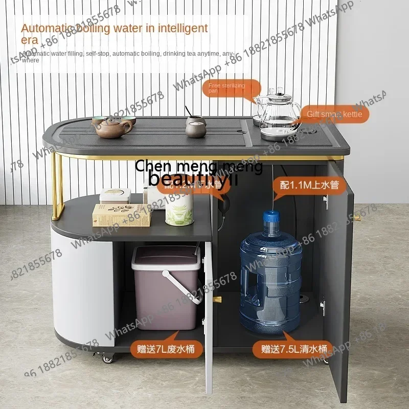 cn8350 LHY zq Household Mobile Tea Table Tea Making Table Integrated Firestone Kung Fu Tea Table Simple Multifunctional Balcony