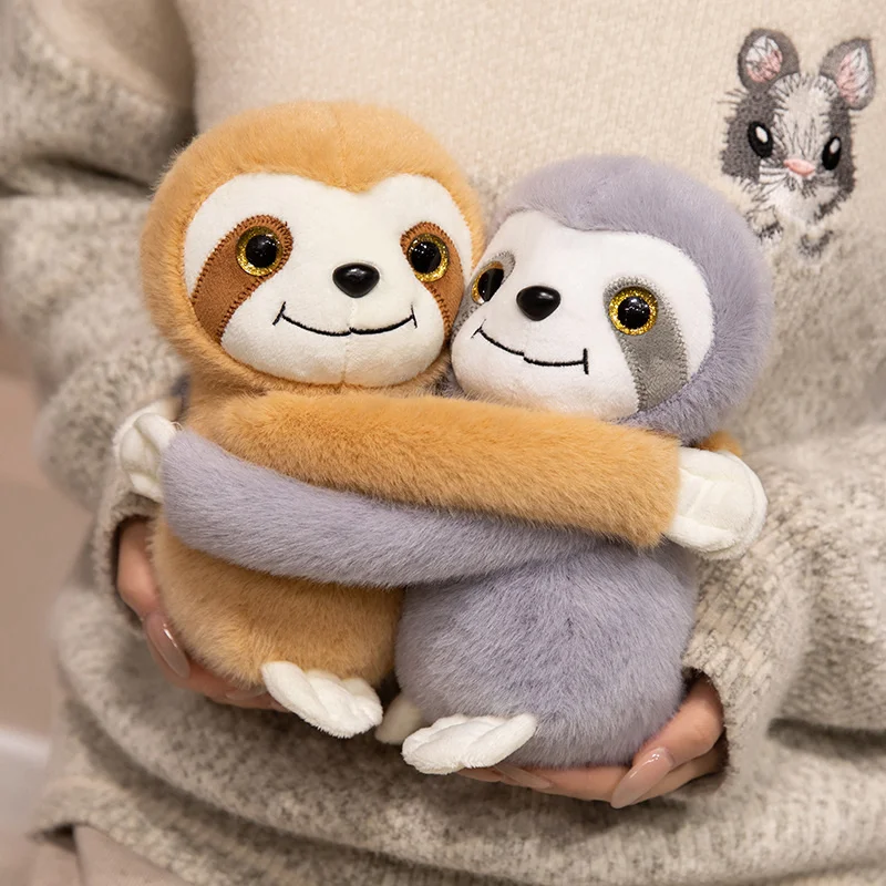Kawaii Animals Monkey Sheep Turtle Plush Toy Lifelike Stuffed A Pair of Hug Sloths Soft Doll Kids Toys Birthday Gift